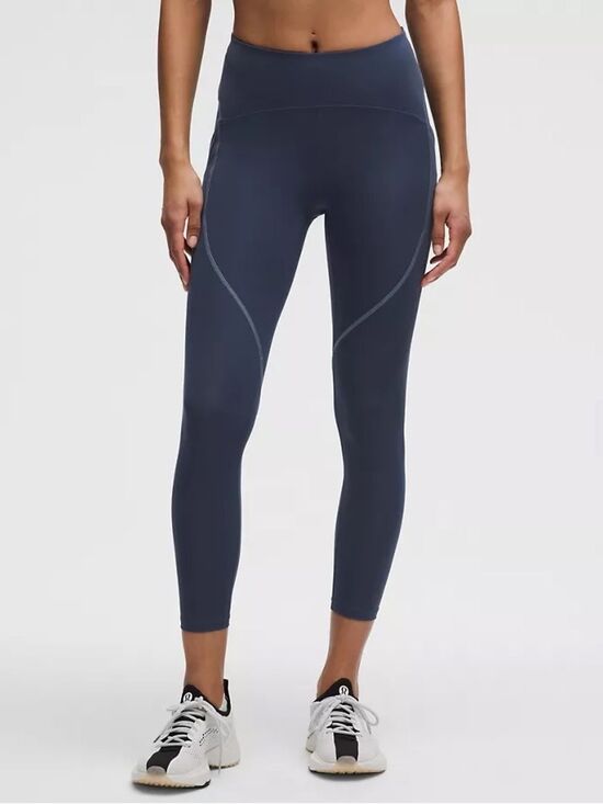 lululemon athletica Pants - lululemon Power Thru High Rise Tight 25” Navy Blue Full-Length Leggings size 6